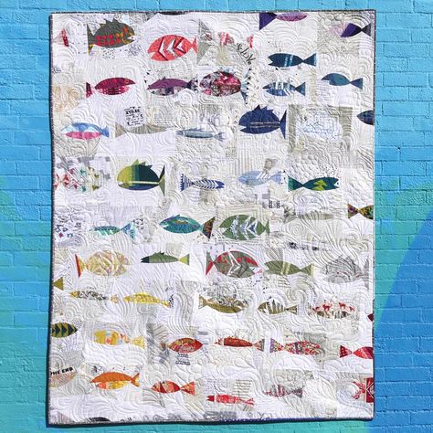 Fish Quilt Pattern, Fish Quilt, Catch And Release, Quilting Blogs, Quilt Modernen, Quilt Guild, Fish Patterns, Foundation Paper Piecing, Scrappy Quilts