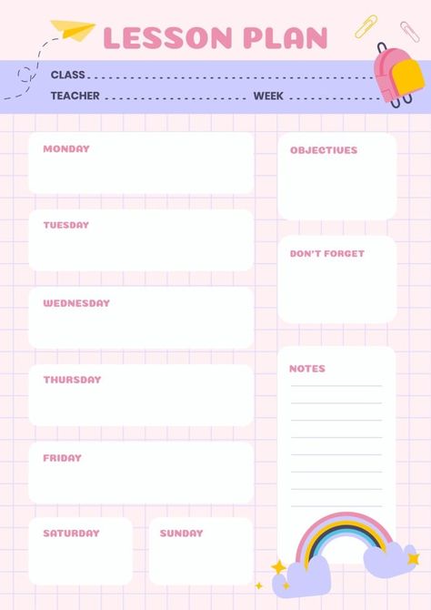 Cute Child-like Preschool Lesson Plan Preschool Weekly Lesson Plans, Preschool Lesson Plan Template, Weekly Lesson Plan Template, Teaching Binder, Teachers Week, Lesson Plan Template Free, Daily Lesson Plan, Lesson Plan Template, Preschool Lesson Plan