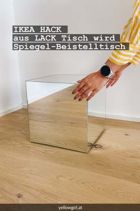 Ikea Spiegel Hack, Diy Mirror Table, Ikea Lack Hack, Mirror Coffee Table, Ikea Mirror Hack, Spiegel Diy, Mirror Hack, Ikea Lack Table, Lack Table