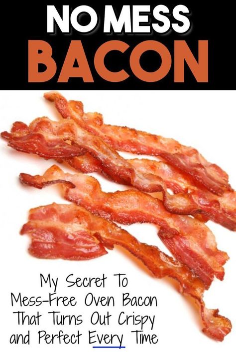 How To Cook Bacon Without The Mess, How To Cook Bacon In The Oven Mess Free, Easiest Way To Cook Bacon, Easy Way To Cook Bacon, How To Cook Bacon In Oven, How To Cook Bacon, Easy Cold Meals, Easy Large Group Meals, Side Dishes Cold