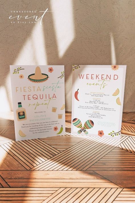 Final Fiesta Itinerary, Mexican Themed Bachelorette Party Ideas, The Final Fiesta Bachelorette Party, Final Fiesta Bachelorette Invitation, Mexico Bachelorette Itinerary, Bachelorette Last Fiesta, Bachelorette Fiesta Theme, Fiesta Theme Bachelorette Party, Bachelorette 2023