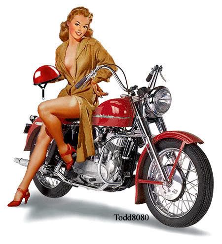 pin up girl Pin Up Motorcycle, Art Harley Davidson, Moto Harley Davidson, Pin Up Pictures, Pin Up Drawings, Pin Up Illustration, Motorcycle Artwork, Motorcycle Drawing, Harley Davidson Art