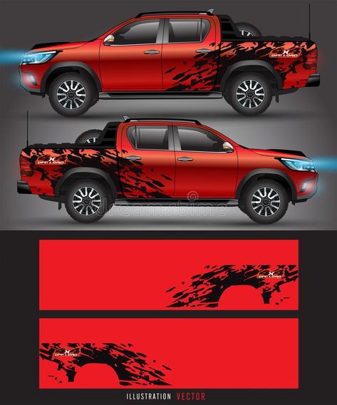 4 wheel drive truck and car graphic vector. abstract lines with black background design for vehicle vinyl wrap. royalty free illustration Car Wrap Design Ideas Graphic Designers, Truck Wraps Graphics, Car Vinyl Graphics, Truck Graphics, Black Background Design, Car Sticker Design, Black Truck, Lines Abstract, Car Wrap Design