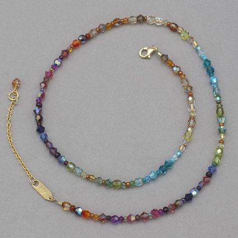 The full spectrum of polychromatic sparkle cascades in a glittering rainbow of European crystal and Bohemian glass in our Reverie Necklace. An elegant way to add vibrant color to your look. Swarovski crystal and bohemian glass with a gold overlay clasp. Measures 16-18" long. Holly Yashi, Pear Shaped Diamond Necklace, Deer Jewelry, Diamond Initial Necklace, Dainty Diamond Necklace, Horseshoe Necklace, Diy Jewlery, Diy Jewelry Necklace, Necklace Craft