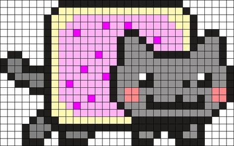 Kandi Patterns for Kandi Cuffs - Characters Pony Bead Patterns Nyan Cat Kandi Pattern, Invader Zim Kandi Pattern, Kandi Pixel Art, Kandi Patterns Cuff, Perler Wall, Rainbow Kandi, Kandi Cuff Patterns, Kandi Cuffs, Diy Kandi