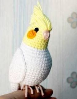 PATRONES AMIGURUMI GRATIS: PATRON GRATIS NINFA AMIGURUMI 38274 Amigurumi Parrot, Handmade Bird Toys, Crochet Parrot, Crochet Bird Patterns, Crochet Bird, Crochet White, Crochet Birds, Crochet Amigurumi Free Patterns, Crochet Amigurumi Free