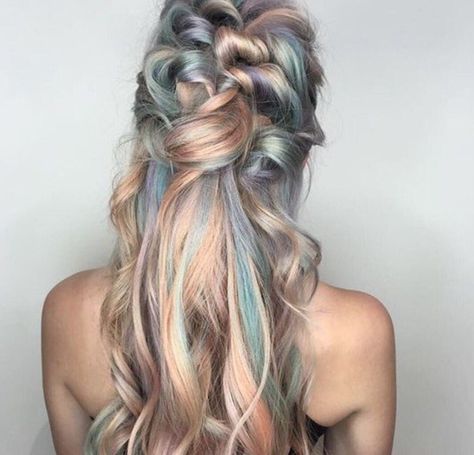 Unicorn Hair Color, Boring Hair, Blue Highlights, Unicorn Hair, Pastel Hair, Long Wavy Hair, Mermaid Hair, Hair Envy, Great Hair