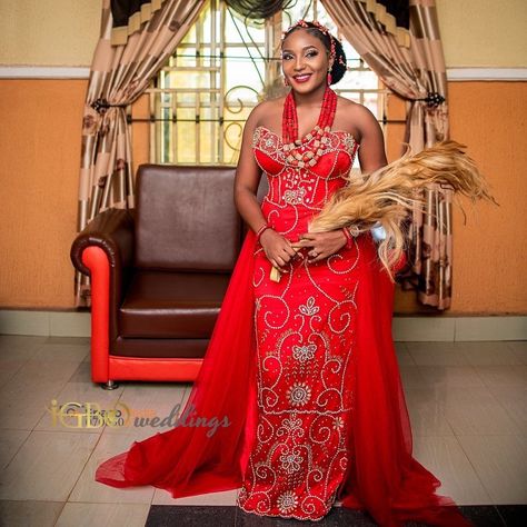 Igbo Princess Attire, Igbo Bride, Ankara Long Gown, Igbo Wedding, Ankara Long Gown Styles, Traditional Bride, African Lace, Princess Wedding, African Wedding