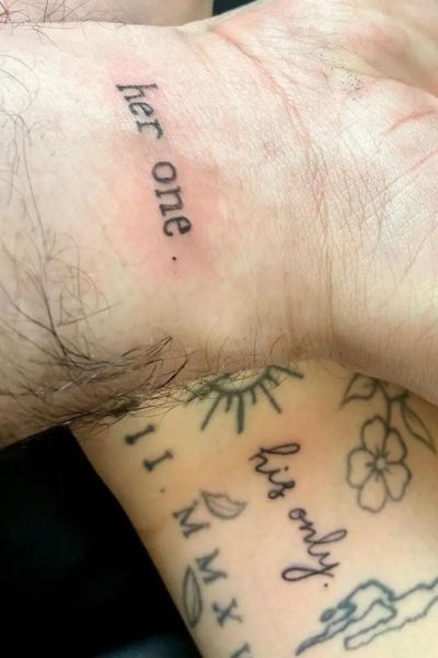 Explore over 30 heartwarming husband and wife tattoo ideas, celebrating the eternal bond of love! 💑 From matching symbols to intertwined designs, these tattoos speak volumes about commitment and connection. #HusbandAndWifeTattoos #LoveInk #EternalBond 💕👫 Minimal Husband And Wife Tattoo, Men’s Tattoo For Wife, Mens Tattoo For Wife, Wife Husband Tattoo, Tattoo For Wife On Husband, Husband Wife Tattoos, Leopard Nail Designs, Husband Tattoo, Snoopy Tattoo