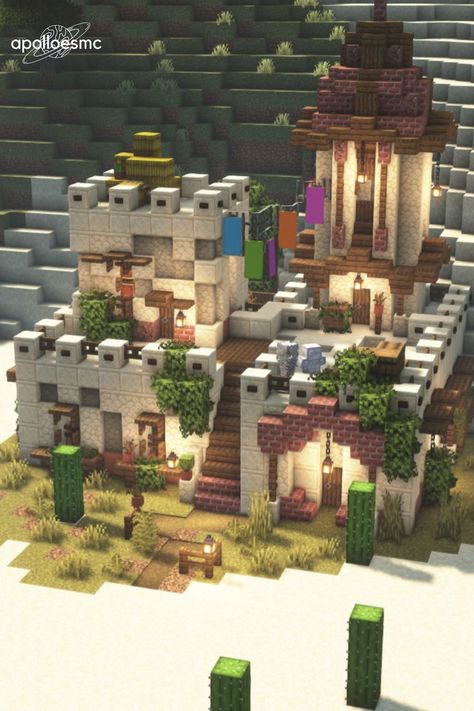 Minecraft Desert Base Ideas, Minecraft Desert Base, Minecraft Desert House, Minecraft Oasis, Minecraft Building Designs, Minecraft Desert, Minecraft Building Blueprints, Minecraft Structures, Minecraft Banner Designs