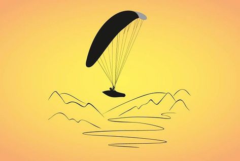 Paragliding Calf Sleeve, Sleeves Ideas, Black Silhouette, New Tattoos, Cool Tattoos, Arts And Crafts, Branding, Home Decor Decals, Tattoos