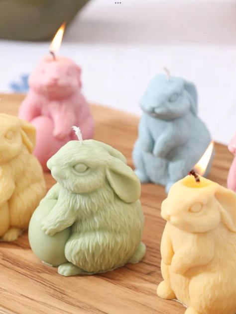 Bunny Candle, Candle Wax Molds, Easter Festivities, Easter Present, Easter Presents, Organic Candles, Bunny Design, Easter Candles, Bunny Designs