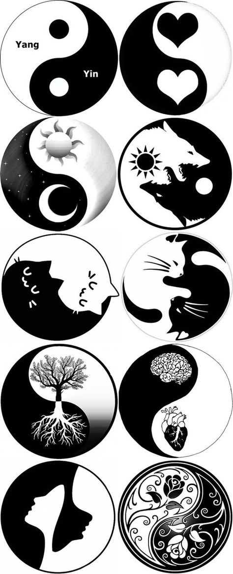 Yin Yang Art, Yin Yang, Black And White, Tattoos, Drawings, White, Black, Art