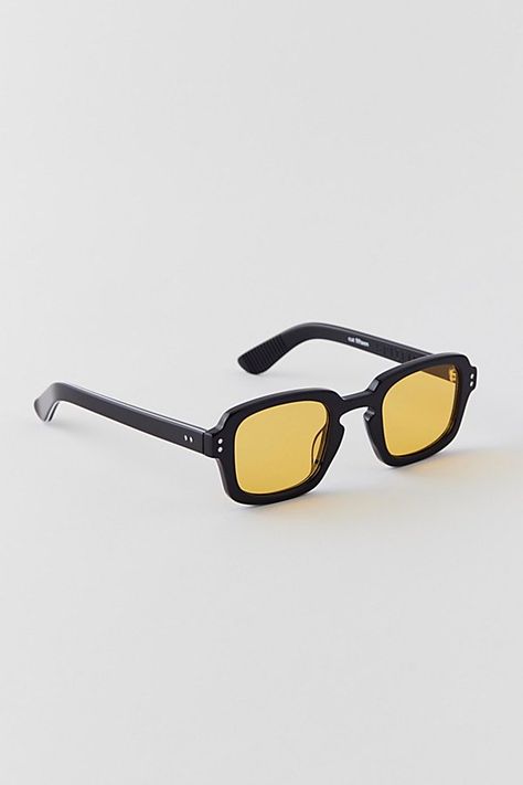 Bold & retro-inspired sunglasses by Spitfire with a square silhouette and chunky plastic frame. Fitted with tinted UV-blocking lenses Content + Care Polycarbonate Wipe clean Imported | Spitfire Cut Fifteen Sunglasses in Black, Men's at Urban Outfitters Square Sunglasses For Men, Cool Sunglasses For Men, Men’s Accessories, Men’s Sunglasses, Yellow Lens Sunglasses, Retro Sunglasses Men, Retrosuperfuture Sunglasses, Mens Sunglasses Fashion, Sunglasses Mens