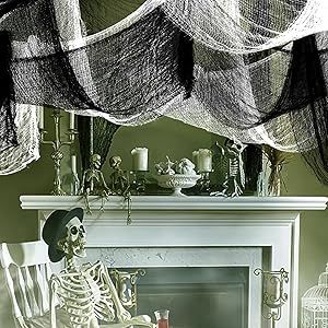 Biubee 5Pcs Halloween Black White Creepy Cloth- Spooky Gauze Fabric Cloth for Haunted Horror House Halloween Party Doorway Outdoors Decoration (30" ×72") House Halloween Party, Halloween House Party, Horror House, Halloween Black, Gauze Fabric, Halloween Decor, Pumpkins, Halloween Party, Halloween Decorations