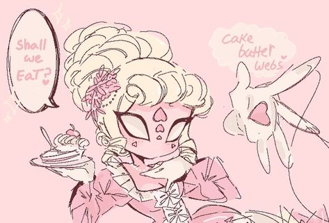 My Spider sona, 🍰🎀Webie Antoinette🎀🍰 She’s only around before and after tea time and can always have her cake and eat it too✨🎀✨… | Instagram Ballerina Spidersona, Spider Sona Ideas, Spider Anthro, Spider Oc Design, Oc Design Ideas Inspiration, Spider Fursona, Pink Spidersona, Cute Spider Art, Spiderman Sona