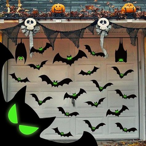 Amazon.com: 24 Pcs Halloween Garage Door Decorations Magnets Bats with Glow in The Dark Eyes Luminous Magnetic Black Bats Stickers Halloween Decorations for Garage Door Car Refrigerator : Patio, Lawn & Garden Halloween Garage Door Decorations, Garage Door Decorations, Halloween Garage Door, Halloween Garage, Stickers Halloween, Car Refrigerator, Black Bat, Dark Eyes, Halloween Stickers