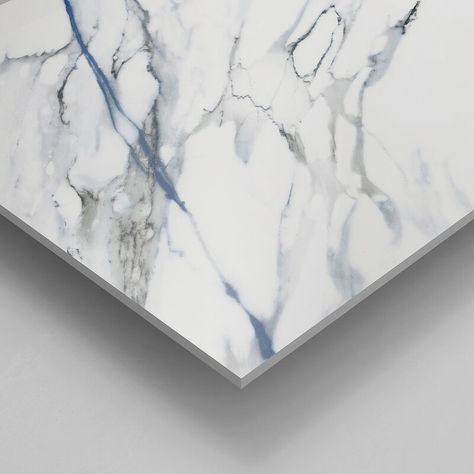 Ivy Hill Tile Calacatta Azul 12" x 24" Porcelain Marble Look Wall & Floor Tile | Wayfair Farmhouse Tiles, White Marble Shower, Blue Kitchen Tiles, Flooring Colors, Land House, Countertop Inspiration, Epoxy Floors, White Marble Bathrooms, Full Bathroom Remodel