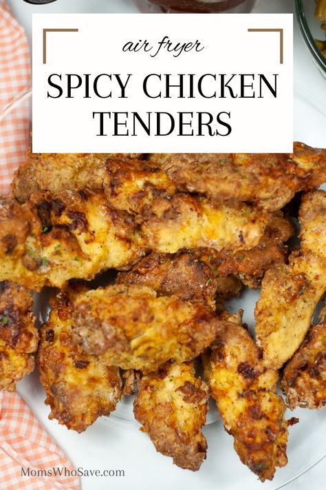 Air Fryer Spicy Chicken Tenders (Easy Recipe) Chicken Cutlet Recipes Easy Air Fryer, Spicy Chicken Tenders, Recipes Airfryer, Crispy Chicken Tenders, Air Fryer Recipe, Chicken Tender Recipes, Air Fryer Recipes Chicken, Chicken Strips, Best Chicken Recipes