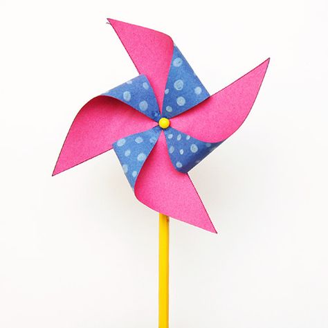 Pinwheel | Kids' Crafts | Fun Craft Ideas | FirstPalette.com Paper Pinwheel Diy, Pinwheel Ideas, How To Make Pinwheels, Pinwheel Craft, Diy Pinwheel, Classic Paper, Rock Border, Pinwheels Paper, Fun Craft Ideas