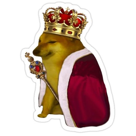 King Sticker, Doge Meme, Image King, Vinyl Bumper Stickers, Stickers Kawaii, Funny Phone Wallpaper, Meme Template, Cartoon Jokes, Dog Memes