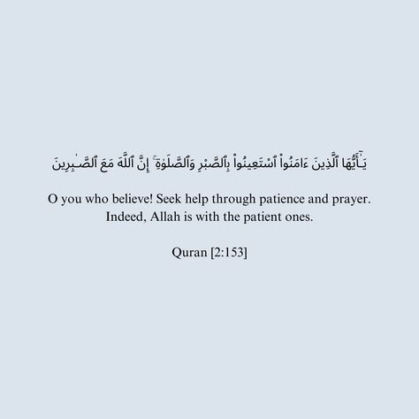 #islam #imaan #muslim #quran #quranverses #quranayat #surah #surahbaqarah #lessonsfromthequran #deen #quotes #faith #reminder #patience Quran About Patience, Surah Khaf Reminders, Quran Patience, Patience Islam, Guidance Quotes, Patience Quotes, Quotes Faith, Muslim Quran, Almighty Allah