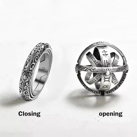 Vintage Astronomical Ball Rings For Women Men Creative Complex Rotating Cosmic Finger Ring Jewelry jz516 _ - AliExpress Mobile Cosmic Ring, Seni Dan Kraf, Retro Ring, Fidget Rings, Ring Fashion, Round Rings, Spinner Rings, Paros, Delicate Rings