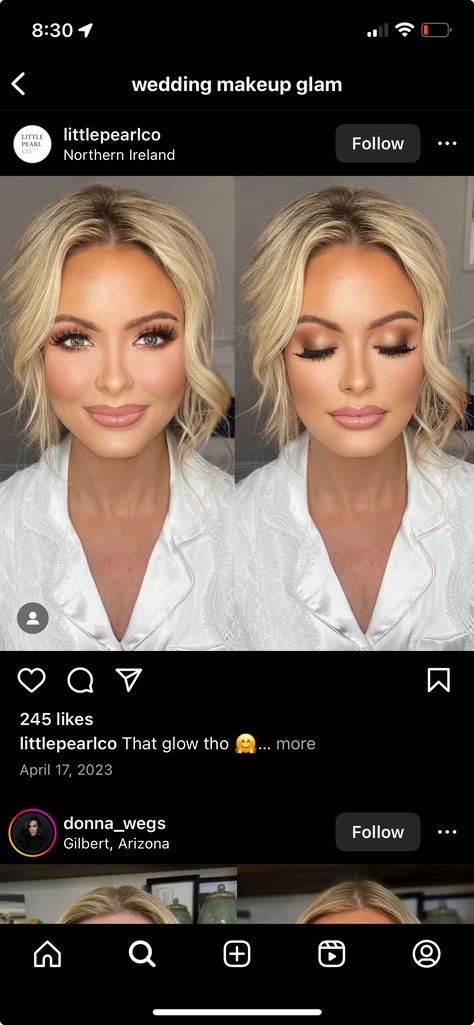 Bride Makeup Brown Eyes, Wedding Makeup Blonde, Simple Prom Makeup, Bridal Makeup For Blue Eyes, Makeup Brown Eyes, Bridesmaid Hair Inspo, Fair Skin Makeup, Natural Prom Makeup, Wedding Makeup And Hair