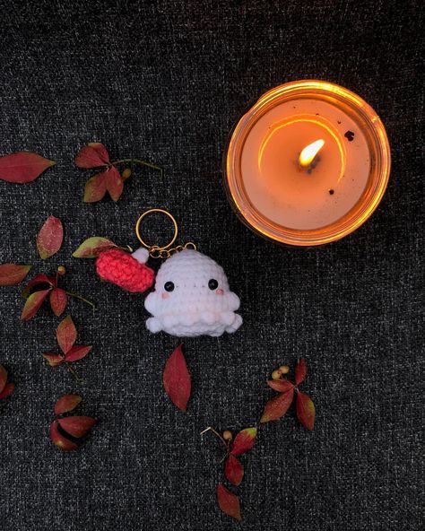 swipe to spookify the ghost! 👻 shes now up on my Etsy! ghost pattern by rose and lily crochet on yt! pumpkin pattern by @happyberrycrochet . . . . . . #crochet #crocheting #crochetaddict #crochetlove #crochetersofinstagram #amigurumi #amigurumis #amigurumilove #amigurumiaddict #ghost #keychain #pumpkin #halloween #spookyseason Rose And Lily Crochet, Ghost Keychain, Ghost Pattern, Pumpkin Pattern, Pumpkin Halloween, The Ghost, Ghost, Amigurumi, Lily