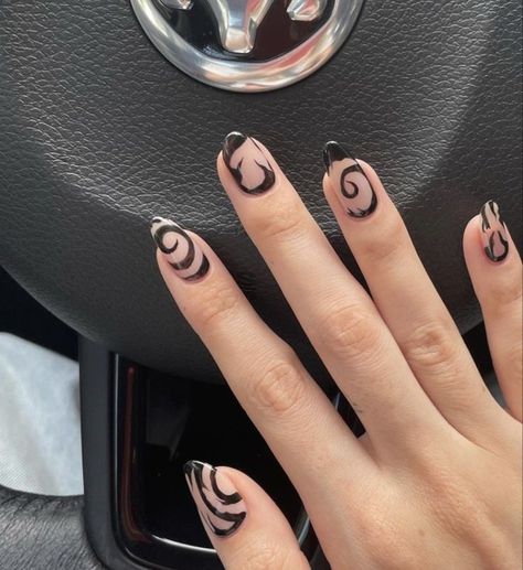 Easy Nail Art At Home, Spring Nails Pink, Pink Spring Nails, Long Black Nails, Nails Goth, Paznokcie Hello Kitty, Black Gel Nails, Mens Nails, Matte Black Nails