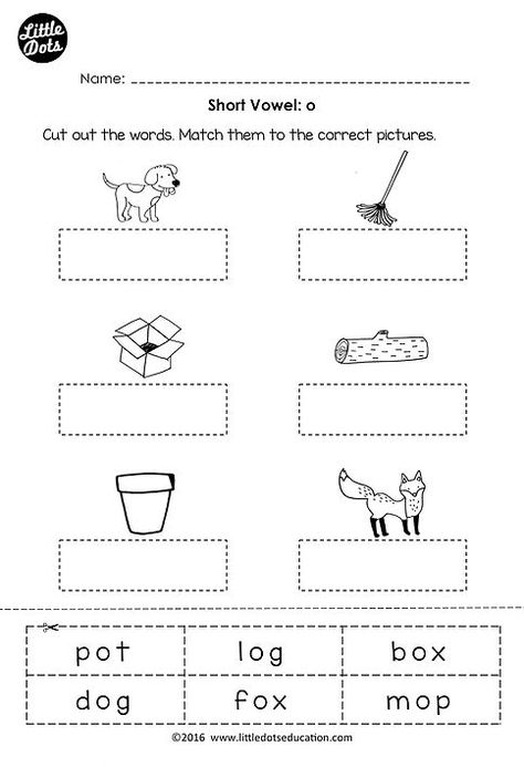 Free short vowel o worksheet and activity for preschool or kindergarten class Short Vowels Worksheets, Short I Worksheets, Short A Worksheets, Middle Sounds Worksheet, Sounds Worksheet, Short Vowel Worksheets, Preschool Phonics, Learn Alphabet, Cvc Worksheets