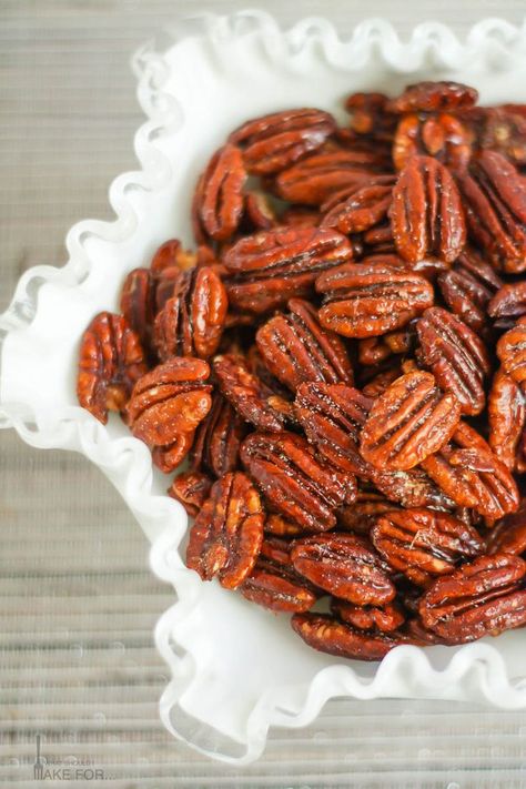 These candied pecans are a great snack for even appetizer. This recipe is easy to make. #appetizer #snack #dessert Salad Toppers, Healthy Family Dinners, Ginger Nut, Quick Appetizers, Candied Nuts, Candied Pecans, Course Meal, Quick Weeknight Meals, Recipe From Scratch