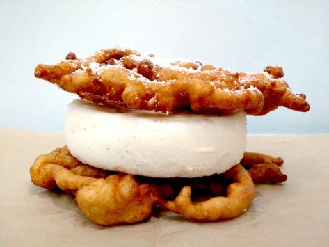 23 Foods That Taste Better as a Sandwich Funnel Cake Ice Cream, Carnival Eats, Sandwich Day, Funnel Cakes, Cake Ice Cream, Chilled Desserts, Summertime Recipes, Breakfast And Brunch, Summer Ice Cream