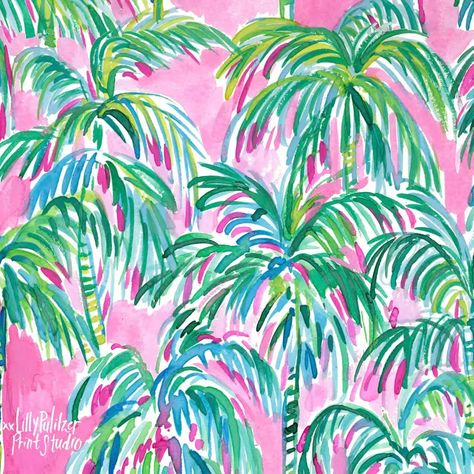 Download Lilly Pulitzer Palm Trees Watercolor Print | Wallpapers.com Lily Pulitzer Painting, Peppa Pig Wallpaper, Trees Watercolor, Lilly Pulitzer Prints, Creepy Backgrounds, Cute Pink Background, Lilly Flower, Backgrounds Girly, Cow Pictures