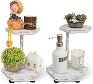 Amazon.com: Tikea Hexagonal Wood Riser for Display, 2 Pcs Farmhouse Wood Pedestal Stand for Kitchen Bathroom Counter Decor, Decorative Tray for Soap Dispenser, Candle and Plant : Home & Kitchen Wood Pedestal Stand, Lotion And Soap Dispensers, Bathroom Counter Decor, Wood Riser, Retro Farmhouse, Pedestal Stand, Kitchen Counter Decor, Counter Decor, Bathroom Counters