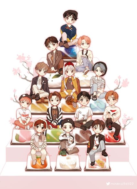 Seventeen Cartoon, Fallin Flower, Seventeen, Twitter