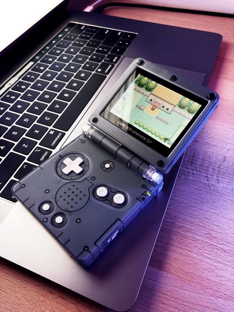 Custom reshell of GBA Advance SP (spray painted interior). Gba Sp Custom, Custom Gameboy, Retro Games Room, Gameboy Advance Sp, Video Game Devices, Custom Consoles, Retro Gadgets, Space Games, Geek Games