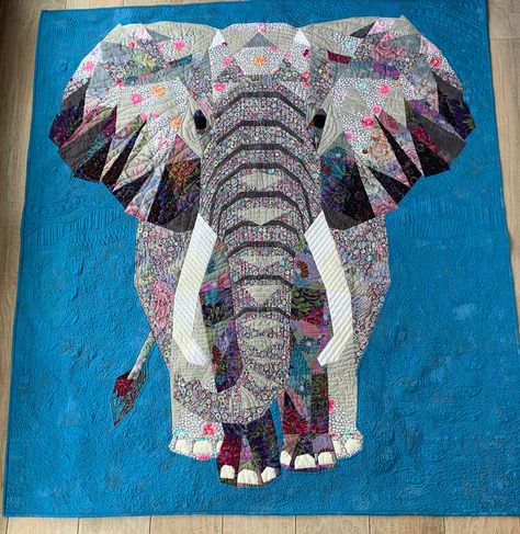 Elephant Abstraction Quilt pattern by Violet Craft Elephant Abstractions, Elephant Collage, Elephant Quilts, Quilting Hearts, Craft Elephant, Elephant Quilts Pattern, Elephant Abstract, Violet Craft, Collage Quilting