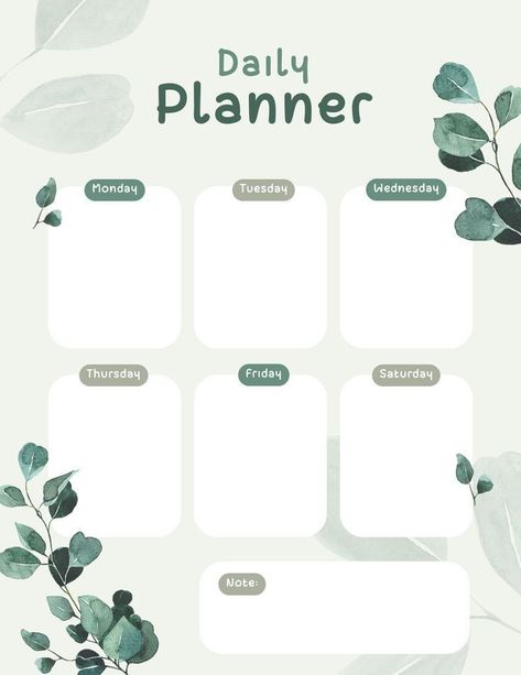 Nature Minimalist, Weekly Planner Free, Planner Writing, Notebook Templates, Planner Setup, Small Business Planner, Weekly Planner Template, Daily Planner Printable, Weekly Planner Printable