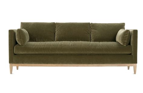 The Leo Sofa features a bench seat cushion and wood base trim. Customize the body and pillow fabric to suit your style. Learn more! Transitional Sofas, Crypton Fabric, Bench Seat Cushion, Green Velvet Sofa, Rowe Furniture, Sofa Styling, Custom Sofa, Exposed Wood, Contemporary Sofa