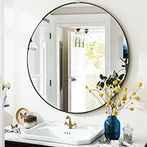 Round Hanging Mirror, Round Bathroom Mirror, Livng Room, Black Round Mirror, Round Bathroom, Luxury Mirror, Simple Frame, Mirror For Bathroom, Broken Mirror