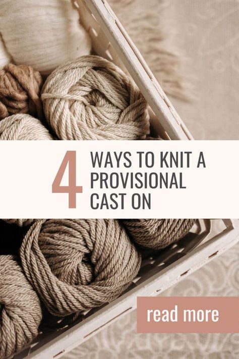 Provisional Cast On Knitting, Cast On Knitting, Provisional Cast On, Yarn Tail, Crochet Hook, Knitting Needles, Crochet Hooks, Fall In Love, Knitting Patterns