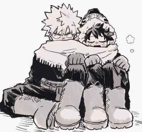 Bkdk Christmas Pfp, Soft Bkdk, Bkdk Official Art, Bakudeku Matching Profile Pictures, Bkdk Fluff, Bkdk Pfp, Bkdk Matching Icons, Izuku And Bakugou, Bakudeku Manga