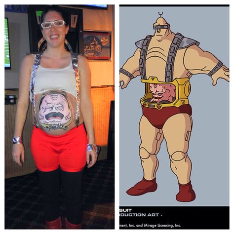 Maternity Halloween costume. Krang from Teenage Mutant Ninja Turtles Krang Ninja Turtles, Tmnt Costumes, Cosplay For Beginners, Maternity Halloween Costume, Bff Costumes, Female Cosplay Ideas, Ninja Turtles Costume, Maternity Halloween, Cowabunga Dude