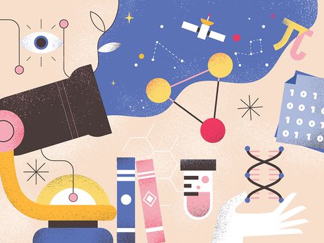 https://dribbble.com/shots/4126075-Math-Science Science Fiction Kunst, Science Wallpaper, Science Lab Decorations, Science Experiments Kids Preschool, Science Experiments Kids Elementary, Science Experiments Kids Easy, Science Aesthetic, Science Drawing, Illustration Science