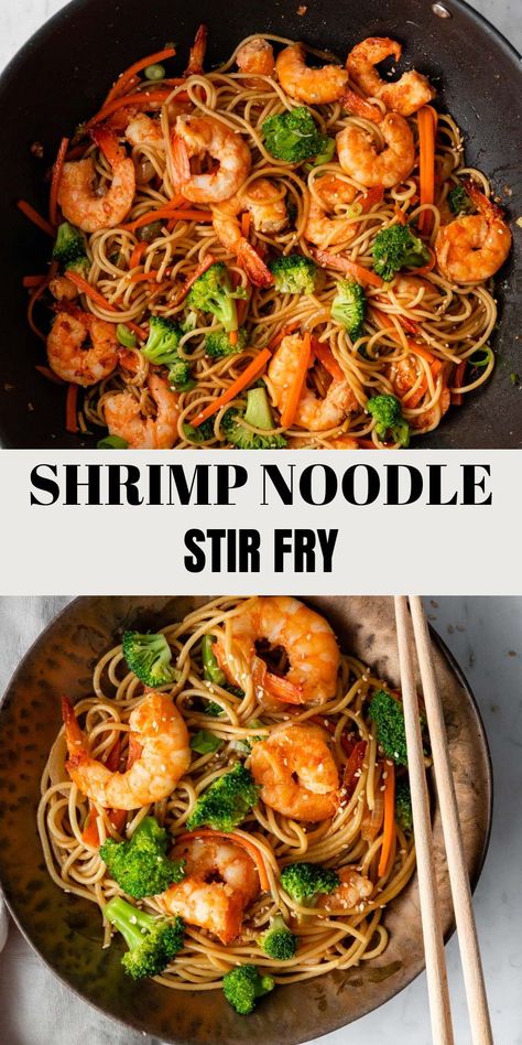 Easy Stir Fry Recipes Shrimp, Shrimp Fried Noodles Stir Fry, Shrimp Stir Fry Meal Prep, Shrimp Rice Noodle Stir Fry, Ramen Stir Fry Shrimp, Stir Fry Recipes Shrimp Veggies, Shrimp And Tofu Stir Fry, Shrimp Stirfry Easy, Asian Noodle Recipes With Shrimp