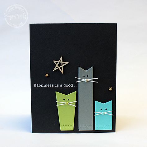 Sugarpea Designs, Carte Halloween, 카드 디자인, Kids Birthday Cards, Cat Cards, Birthday Cards Diy, Card Patterns, Animal Cards, Handmade Birthday Cards