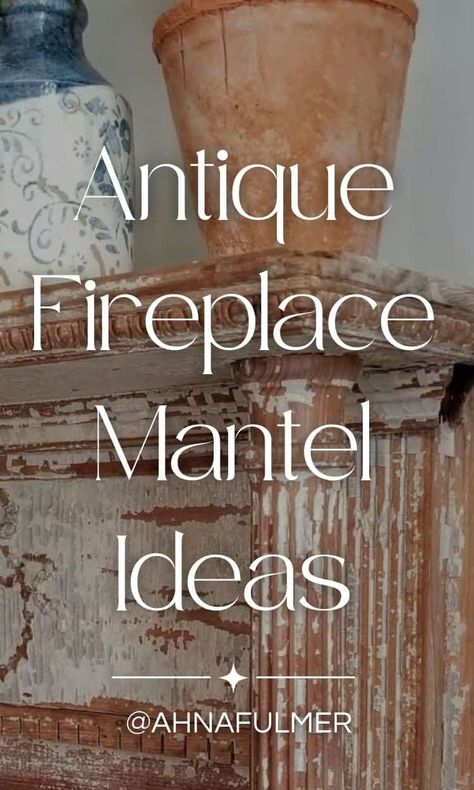 Fireplace Mantels French, Antique Mantel With Electric Fireplace, Antique Fireplace Mantels Repurposed, Old Home Fireplace, Woodstove Mantle Ideas, Old Mantle Ideas, Fireplace Mantle Art, Antique Fireplace Mantels Decor, Antique Fireplace Mantle Ideas