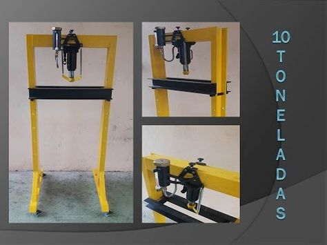 Prensa hidráulica casera. Parte 1: La estructura. / Homemade Hydraulic P... Hydraulic Press, Home Tools, Science And Technology, Shelving Unit, Standing Desk, Locker Storage, Desk, Shelves, Tools