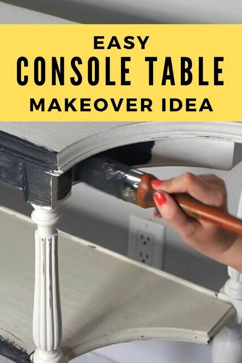 Console Table Makeover Entryway, Console Table Makeover Before After, Hall Table Makeover, Before And After Room Makeover, Console Table Makeover, Diy Table Makeover, Funky Diy, Mudroom Makeover, Diy Console